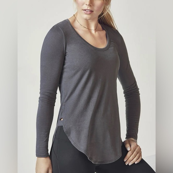 Fabletics Women’s Teresa Long-Sleeve Tunic Size Medium Gray Cotton Blend Knit - Picture 1 of 6